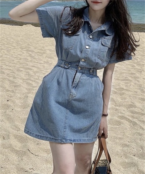 Denim Mini Dress デニムミニワンピース Z1975 デニムミニワンピース - ブルー | ZARA Japan / 日本
