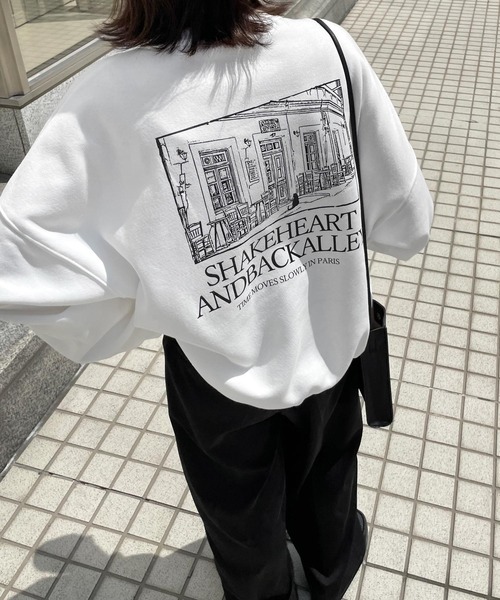 リヴドロワFEMME プリント チャコールグレー スウェット極美品 チクチクしない/肌触り◎/手洗い可】スウェットライクニット