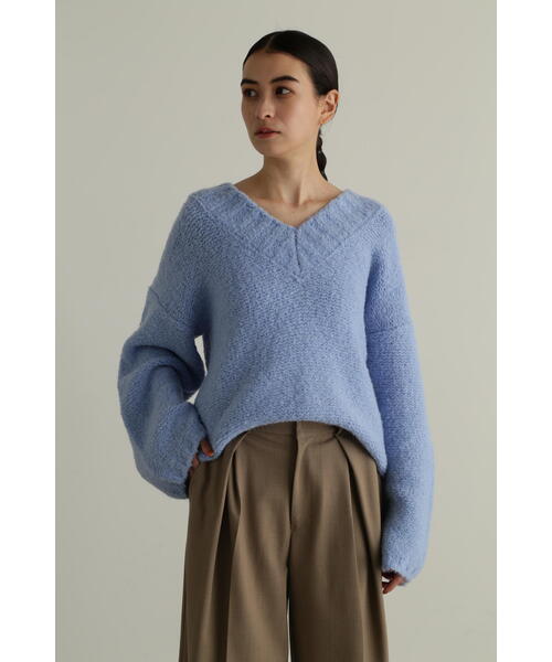 美品♡ジルスチュアート♡ブークレVネックプルオーバー JILL STUART ニット セーター ブークレVネックプルオーバー