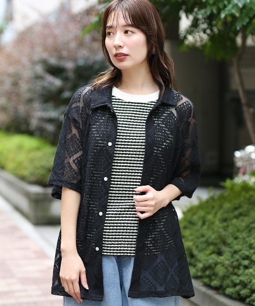 再入荷のおすすめ最新情報 チチカカ シャツ 透かし編み半袖シャツ「ユニセックス」 メンズ トップス