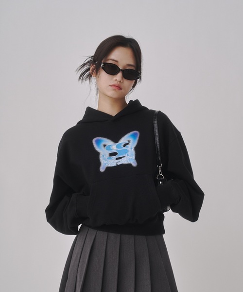 パーカー (WOMAN) BUTTERFLY WAVE LOGO HOOD レディース