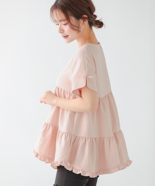 【美品】fitmore ブラウス Fit more ブラウス シャツ バックフリルAラインブラウス