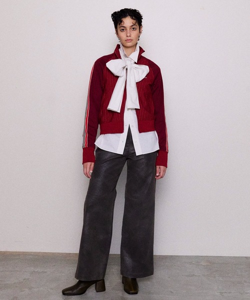ソルスティス ヴィーガンレザーパンツ MAISON SPECIAL パンツ Vegan Leather Wide Straight Pants