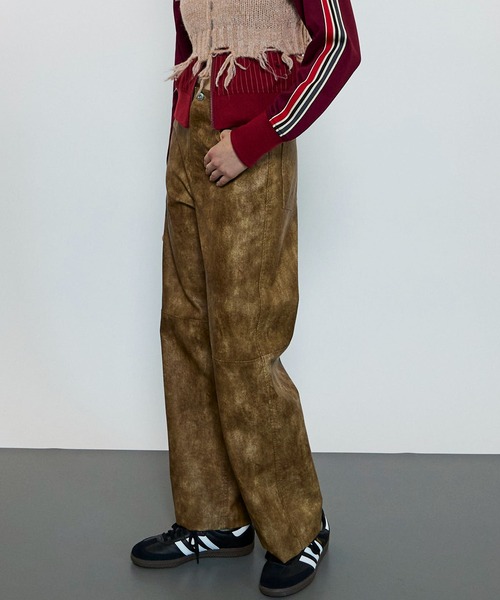 MAISON SPECIAL パンツ Vegan Leather Wide Straight Pants