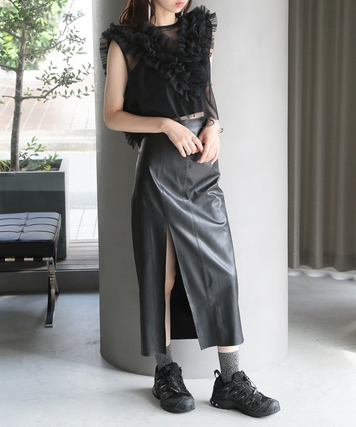 新品同様【定価1.3万】A part by チュールフリルベスト セージグリーン 新品同様【定価1.3万】A part by チュールフリルベスト セージ