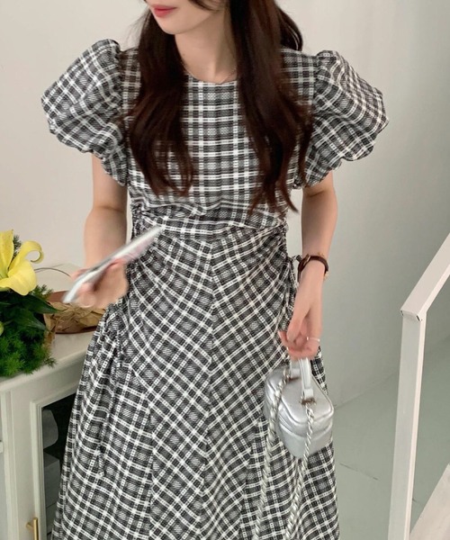 HALEY PESCA ワンピース PESCA/ウエストカットアウト チェック  