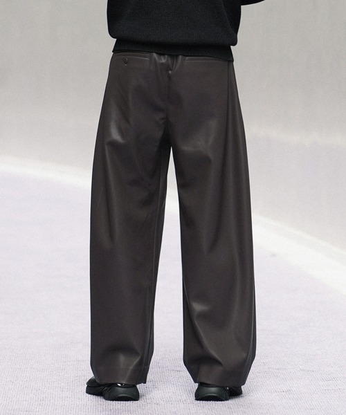 パンツ FAUX WOOL CURVY COMFORT PANTS  WYM WYM LIDNM（ウィム バイ リドム）の「FAUX WOOL CURVY COMFORT