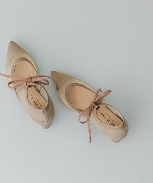 パンプス 「MADE IN JAPAN」チャンキーヒールリボンパンプスの画像