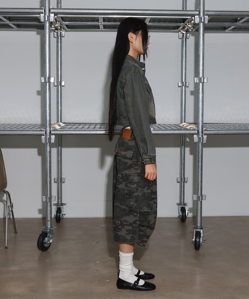 KODAK★メイラー6分丈カモントウォッシングバミューダパンツ♪ FOLLOWIN カーゴパンツ 「UNISEX」カモカーゴ8分丈バミューダ