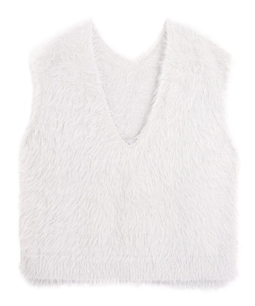 Pierrot（ピエロ） ベスト ジレ ラメシャギーニットベスト レディース