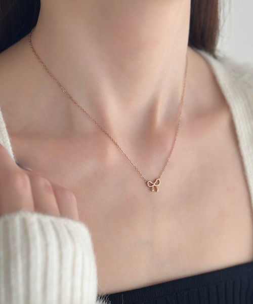 iso ネックレス ステンレス/ミニリボンネックレス レディース
