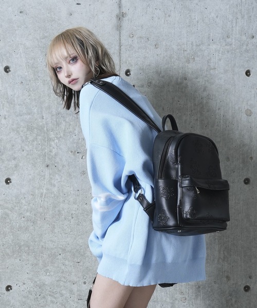 Amilige（アミリージュ） デイバック リュック くぎベア型押し総柄