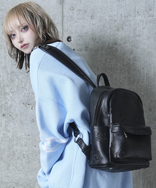 Amilige（アミリージュ） デイバック リュック くぎベア型押し総柄