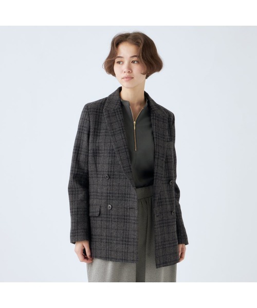 SUIT SELECT ブラウス シャツ 「ストレッチツイル素材」ハーフジップ