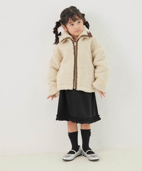 新品 140 ロペピクニック ファー切り替えムートンコート アウター ジャケット ROPE' PICNIC ムートンコート ボアコート 「KIDS」ボアコート