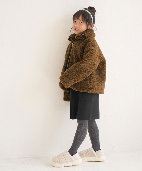 新品 140 ロペピクニック ファー切り替えムートンコート アウター ジャケット ROPE' PICNIC ムートンコート ボアコート 「KIDS」ボアコート