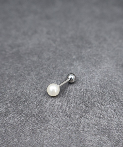 4INT. ピアス パール ストレートバーベル ボディピアス 16G（片耳用