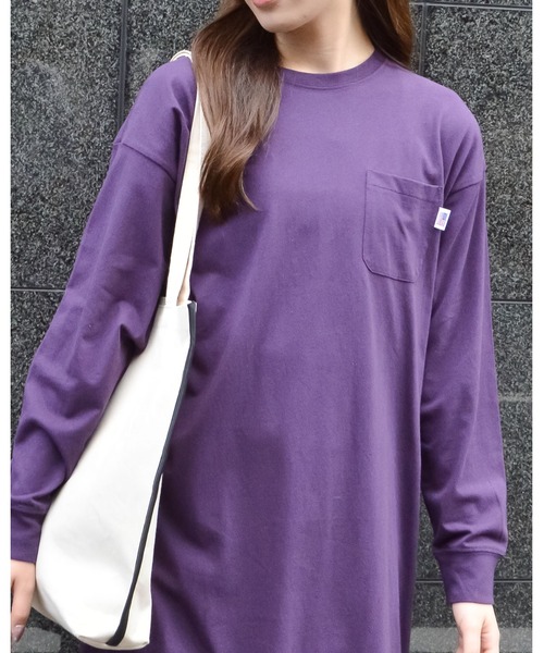 国内発送★VS★コットン♡長袖スリープTシャツワンピ spiritoso tシャツ USAコットン ロンTワンピース レディース