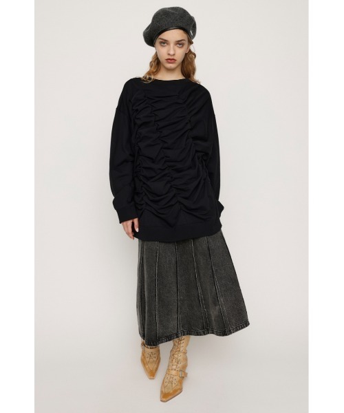 トレーナー スウェット SHIRRING OVER SW TOPS シャーリング オーバー スウェット トップス レディース SLY トレーナー スウェット SHIRRING OVER SW TOPS シャーリング