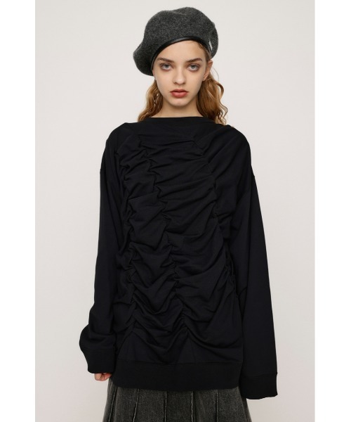 トレーナー スウェット SHIRRING OVER SW TOPS シャーリング オーバー スウェット トップス レディース SLY トレーナー スウェット SHIRRING OVER SW TOPS シャーリング