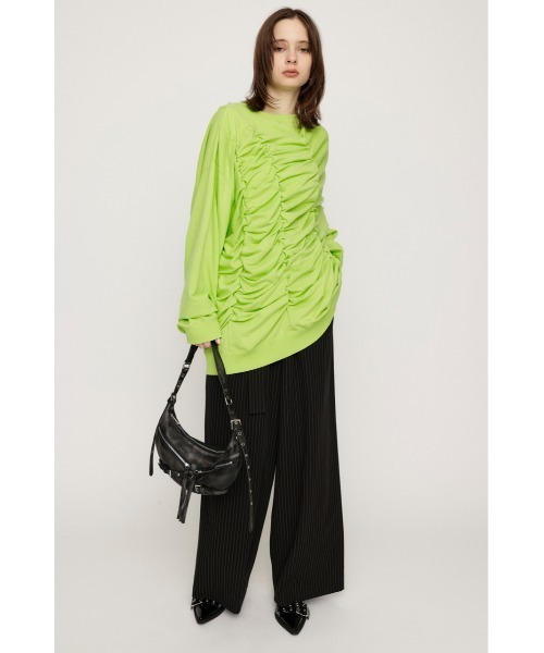トレーナー スウェット SHIRRING OVER SW TOPS シャーリング オーバー スウェット トップス レディース SLY トレーナー スウェット SHIRRING OVER SW TOPS シャーリング