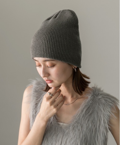 ad thie（アドティエ） ニット帽 ニットキャップ カラーリブ ニット