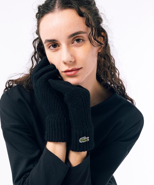 LACOSTE ラコステ　コンビネーションキルティンググローブ　元値15400円 LACOSTE 手袋 コンビ・ニッティンググローブ レディース