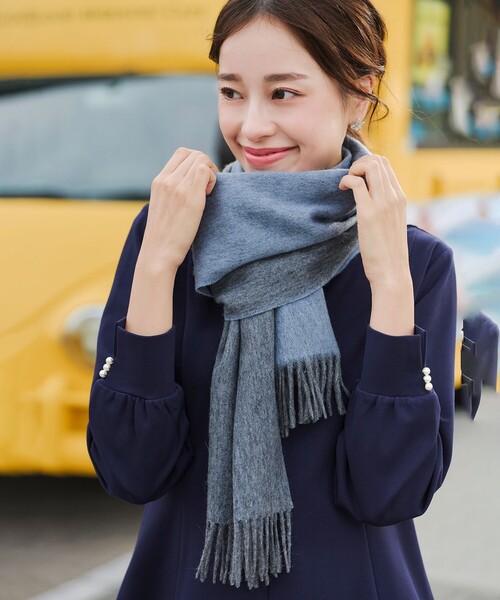 Tiaclasse マフラー ストール 「ウール100％」リバーシブルマフラー