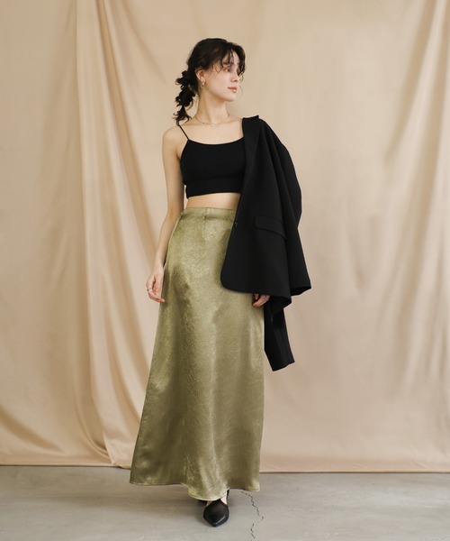 SACRA モヘアロングスカート　モカ select MOCA by son（セレクトモカバイソン）の「サテンナローロング