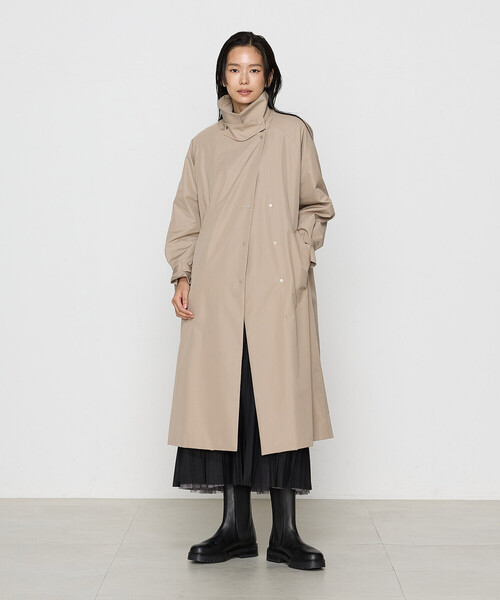 極美品＊ヨシエイナバ シルク100%コート 9号 ブラウン 2way ライナー付 極美品＊ヨシエイナバ シルク100%コート 9号 ブラウン 2way ライナー付