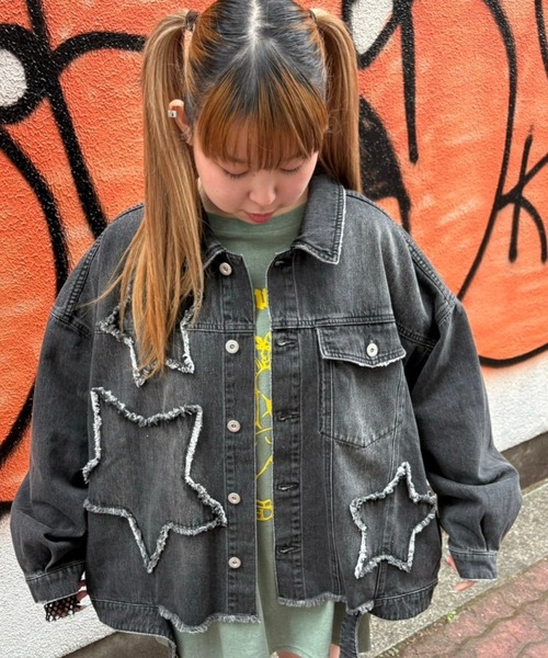 Candy Stripper デニムジャケット gジャン STAR PATCHED DENIM