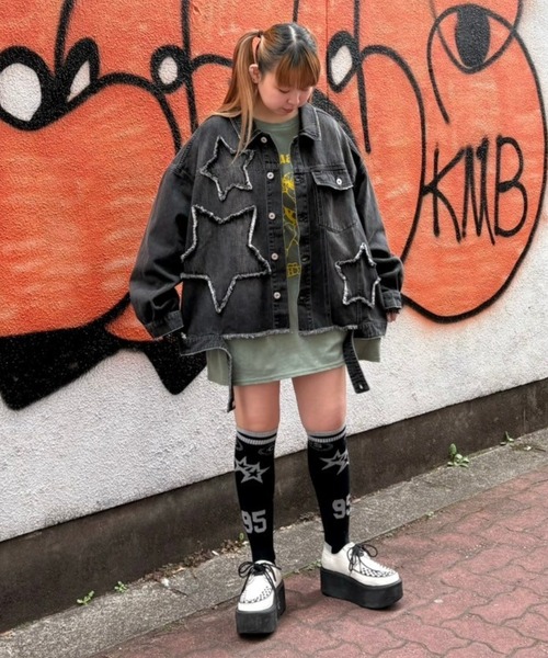 Candy Stripper デニムジャケット gジャン STAR PATCHED DENIM