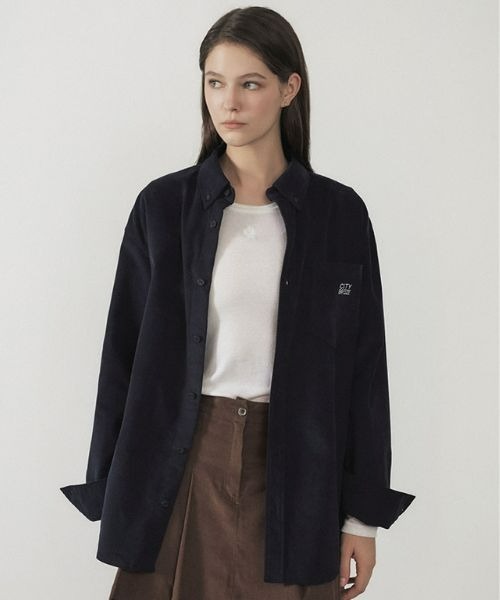 ブラウス シャツ CORDUROY OVERFIT POCKET SHIRT レディース メンズ