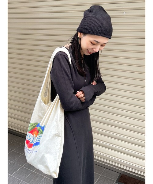 Ungrid ワンピース ヘンリーネックテレコカットワンピース