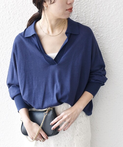 未使用SHIPS any:<手洗い可能>UVカットシアースキッパーニット SHIPS any ニット セーター any:「UVカット/手洗い可能」シアー