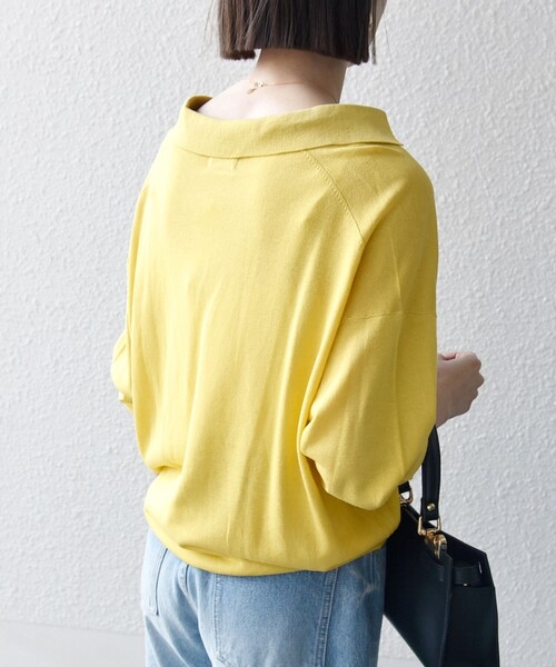 未使用SHIPS any:<手洗い可能>UVカットシアースキッパーニット セール】SHIPS any:〈手洗い可能〉UVカット シアー スキッパー