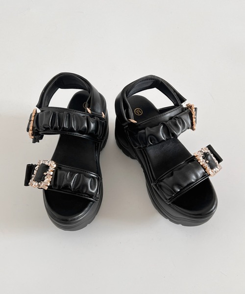 Shoes in Closet サンダル 「再入荷」軽量厚底 ダブルベルト