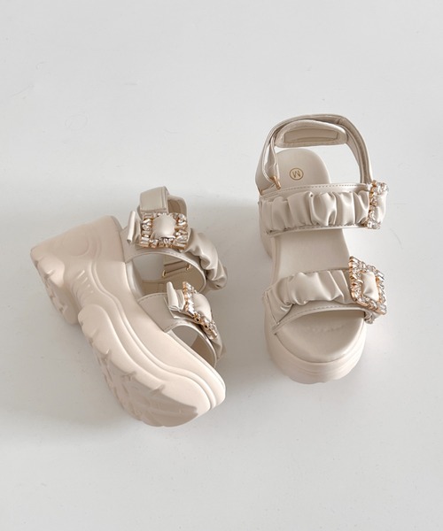 Shoes in Closet（シュークロ） サンダル 軽量厚底 ダブルベルト
