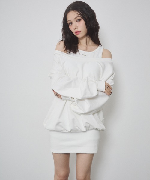 ENVYM（アンビー） ワンピース レイヤードライクスウェットワンピース