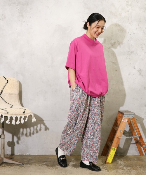 tシャツ HARVESTY / ハーベスティー コーマ天竺 MOCK NECK EGG TEE エッグＴシャツ モックネック ビッグシルエット レディ HARVESTY tシャツ / ハーベスティー コーマ天竺 MOCK NECK EGG