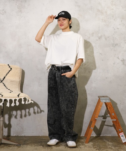 tシャツ HARVESTY / ハーベスティー コーマ天竺 MOCK NECK EGG TEE エッグＴシャツ モックネック ビッグシルエット レディ HARVESTY tシャツ / ハーベスティー コーマ天竺 MOCK NECK EGG