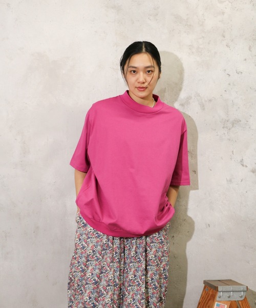 tシャツ HARVESTY / ハーベスティー コーマ天竺 MOCK NECK EGG TEE エッグＴシャツ モックネック ビッグシルエット レディ HARVESTY tシャツ / ハーベスティー コーマ天竺 MOCK NECK EGG