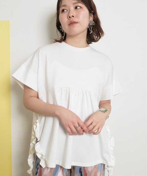 tシャツ スリットフリルTOPS レディース palm RICHE tシャツ スリットフリルTOPS レディース : ZOZOTOWN