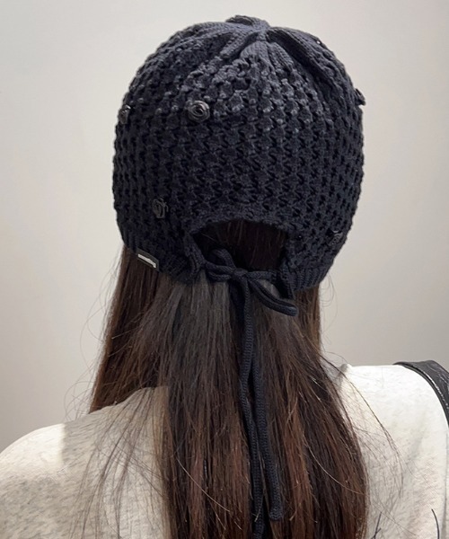 ニット帽 ニットキャップ roseクロシェットビーニー レディース