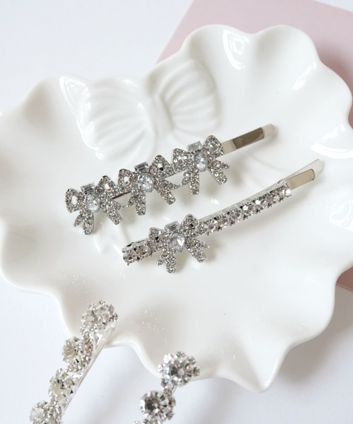 Port（ポート） ヘアピン 「 」 2個セット 韓国風 ビジュー ヘアピン