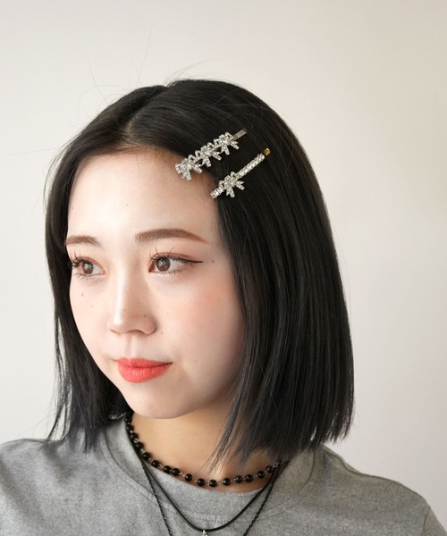 Port（ポート） ヘアピン 「 」 2個セット 韓国風 ビジュー ヘアピン