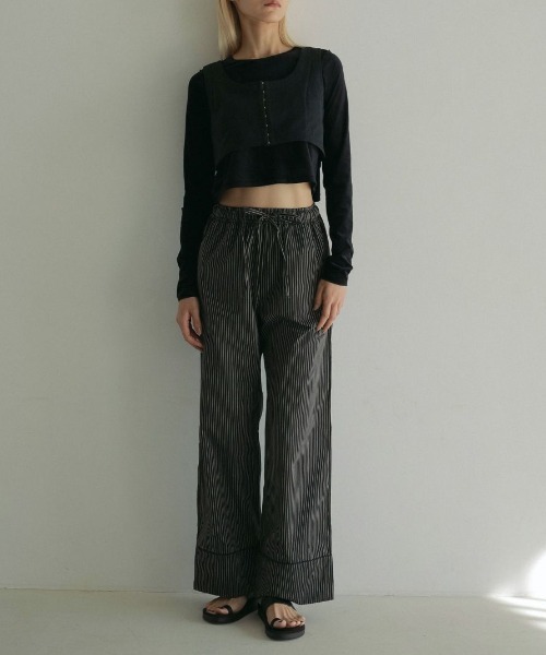 anuke（アンヌーク） ワイドパンツ パンツ anuke Stripe Pajamas Pants