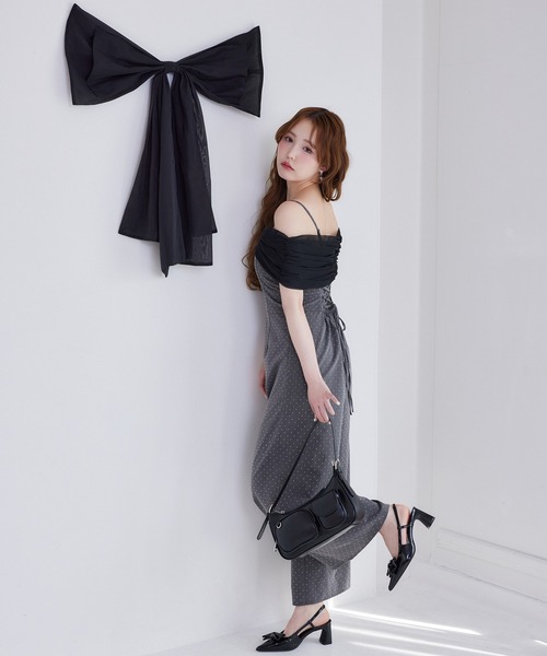one after another NICE CLAUP リボンロンパース one after another NICE CLAUP オールインワン 「Black