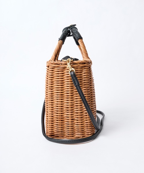 The Bagmati ウィッカー編み ラタン カウレザー 2way かごバッグ The Bagmati｜2wayかごバッグ ウィッカー編みラタン×カウレザー