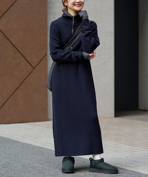 SLOBE IENA（スローブイエナ） ニットワンピース FREE ネイビー
